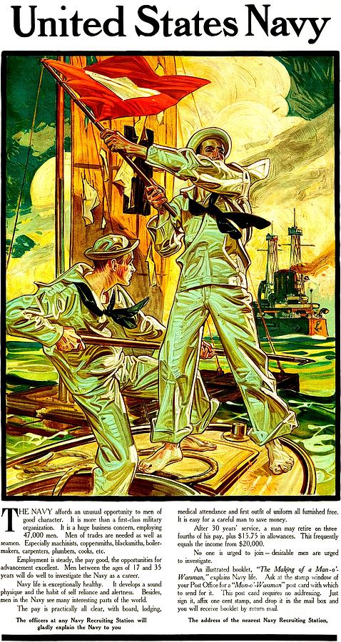Spanish American War Era recruiting Poster 1910 Painting by Peter Ogden