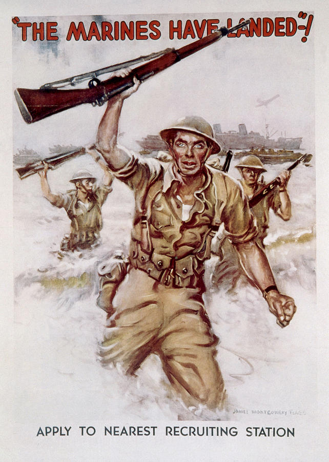 World War II, Marines Recruiting Poster Photograph by Everett