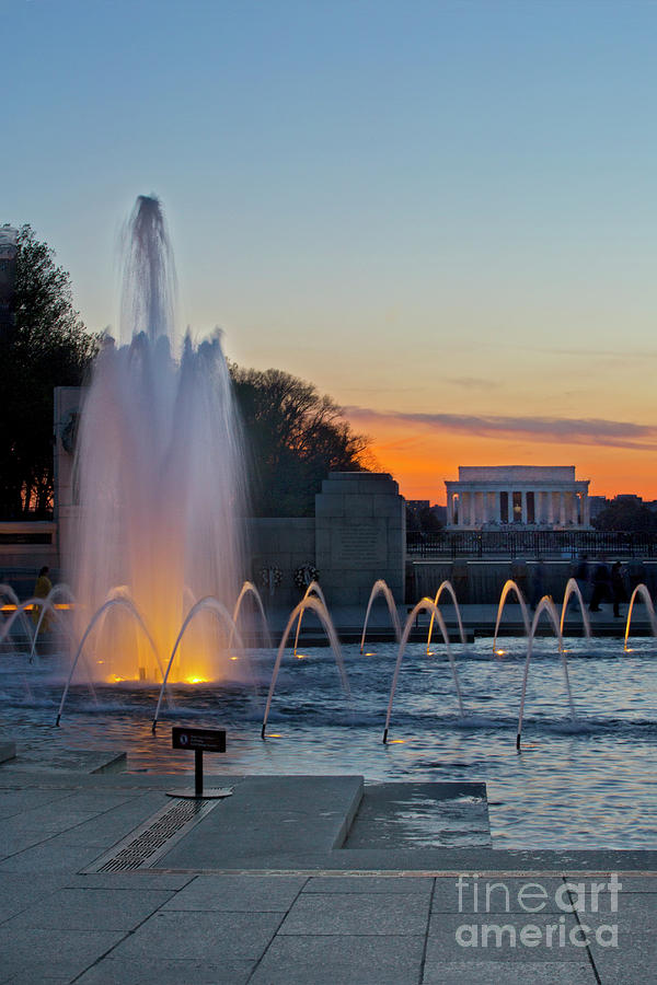World War II Memorial and Lincoln Memorial Photograph by Karen Jorstad