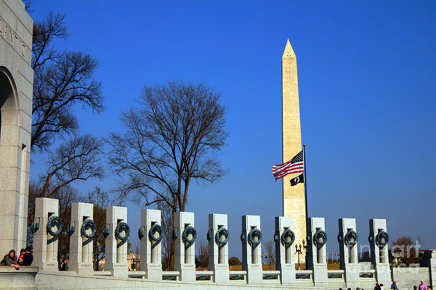 World War II Memorial and Washington Monument Photograph by Clayton Bruster