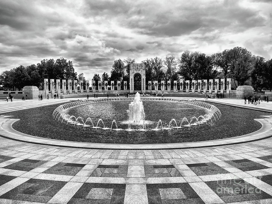 Architecture Photograph - World War II Memorial Fountain by Mark Miller