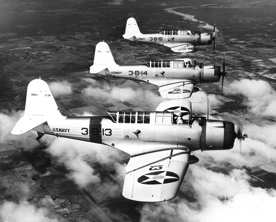 World War II Us Navy Dive Bombers Photograph by H. Armstrong Roberts/ClassicStock