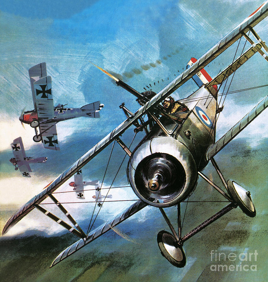 World War One Dogfight Painting by Wilf Hardy