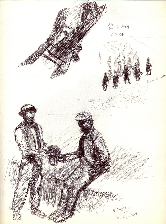 World War One sketch No. 2 Drawing by Andrew Gillette