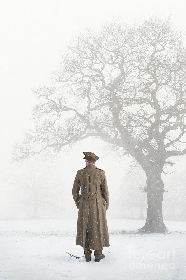 World War Two Soldier Standing In Snow Photograph by Lee Avison