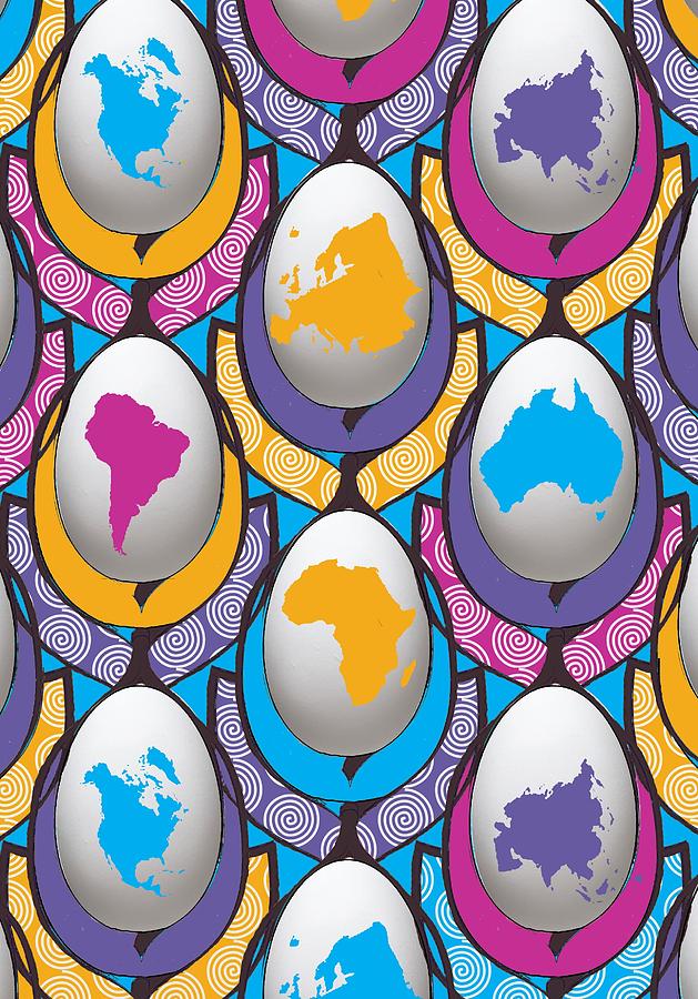 World Wide Egg Painting by Francois Domain