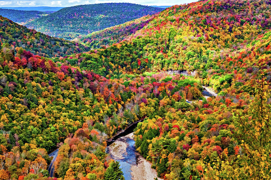 Fall Photograph - Worlds End State Park Lookout 5 - Paint by Steve Harrington