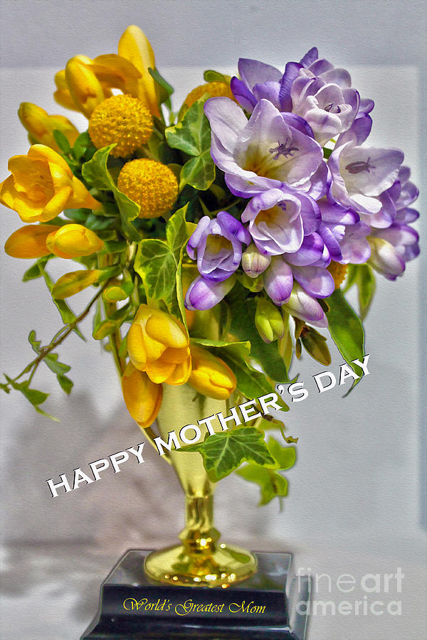 Worlds Greatest Mom Mothers Day Card Photograph by Nina Silver