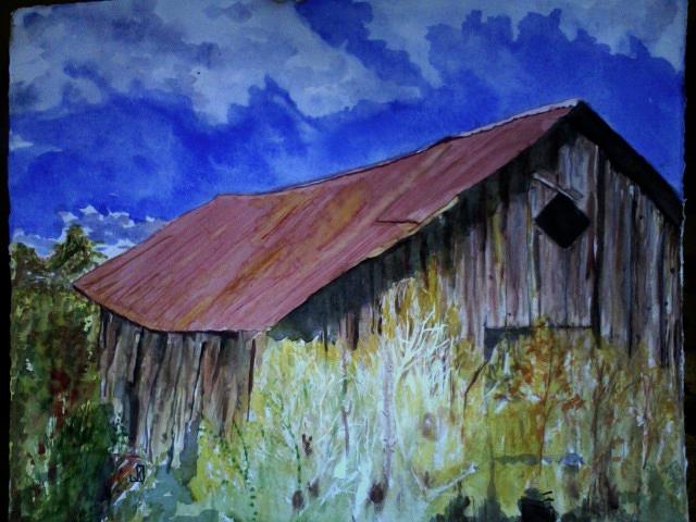 Worn out barn Painting by Lee Stockwell