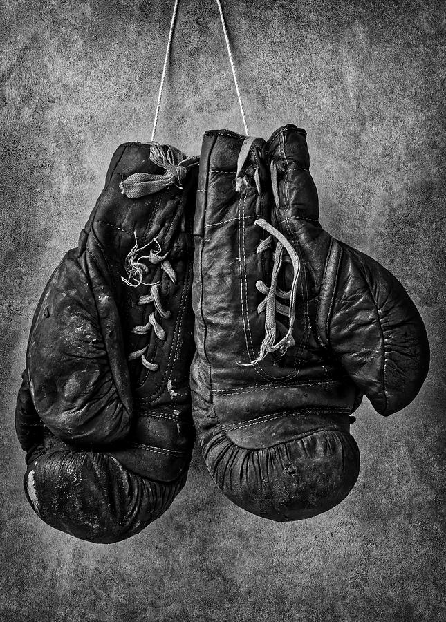 Sports Photograph - Worn out Boxing Gloves by Garry Gay