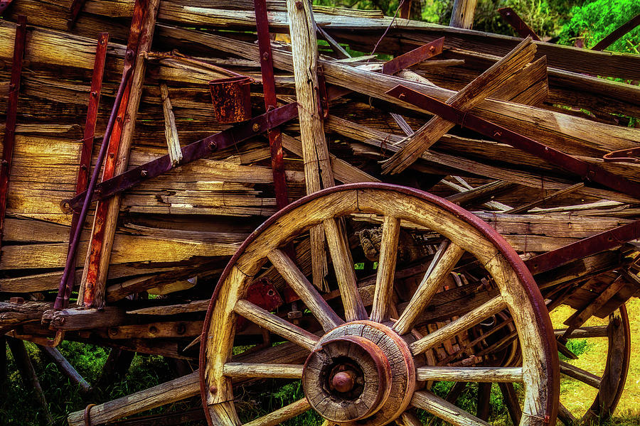 Worn Western Wagon Photograph by Garry Gay