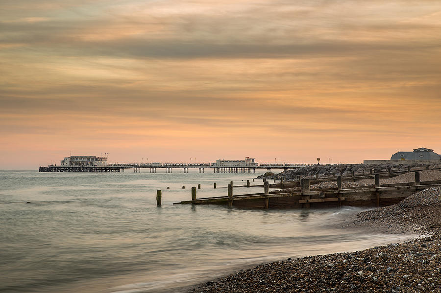Worthing Pier Evening Photograph by Len Brook