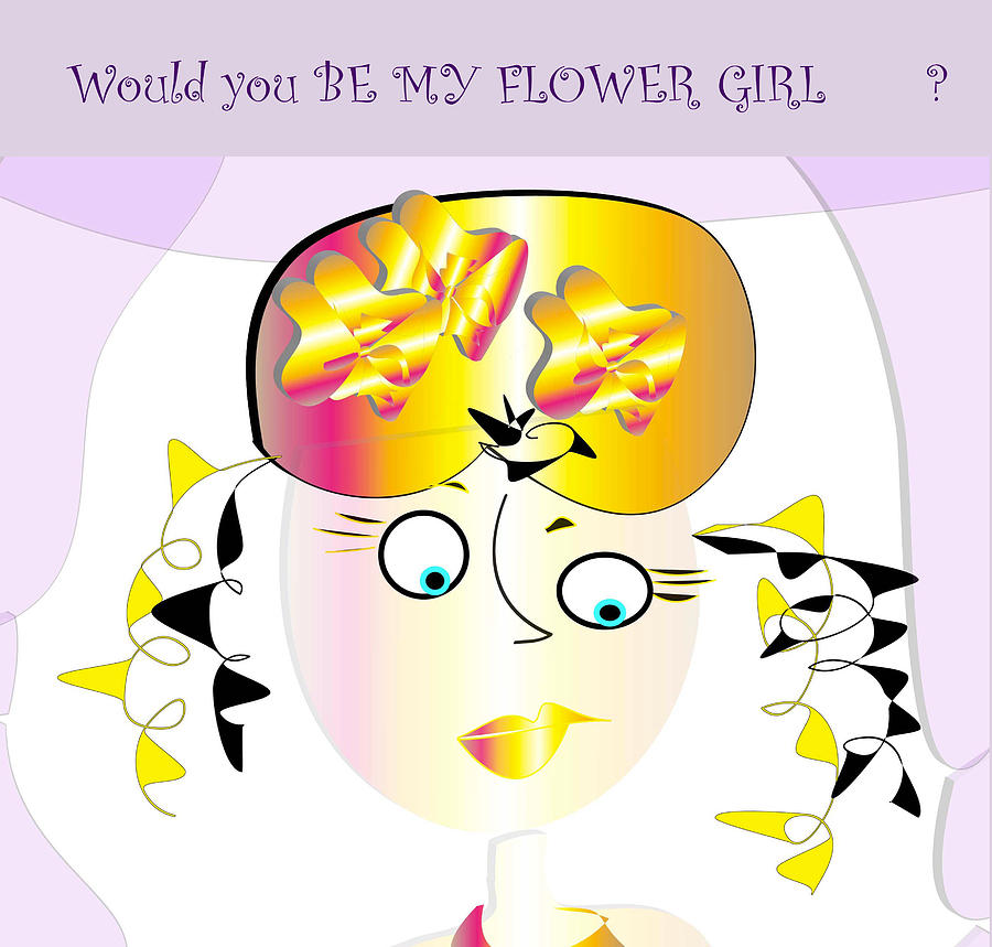 Would you be my Flower Girl ? Digital Art by Iris Gelbart