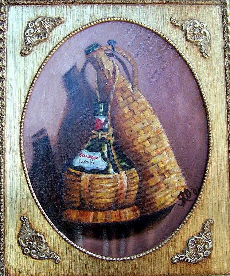 Woven Wicker Wine Casks - Sold Painting by Susan Dehlinger