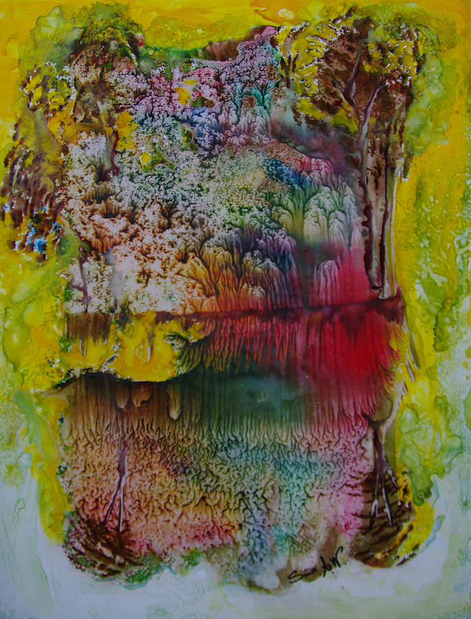 Tree Painting - Wow- Exotic Landscape by Sima Amid Wewetzer