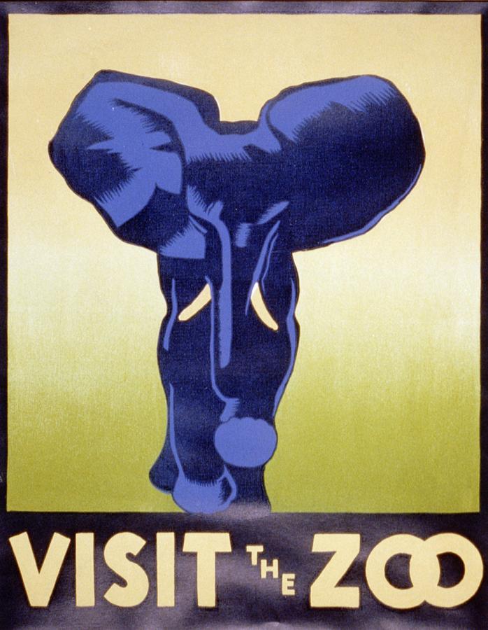 WPA Poster zoo2 Digital Art by David Lane