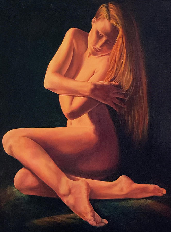 Nude Painting - Wrapped in Beauty by John Entrekin