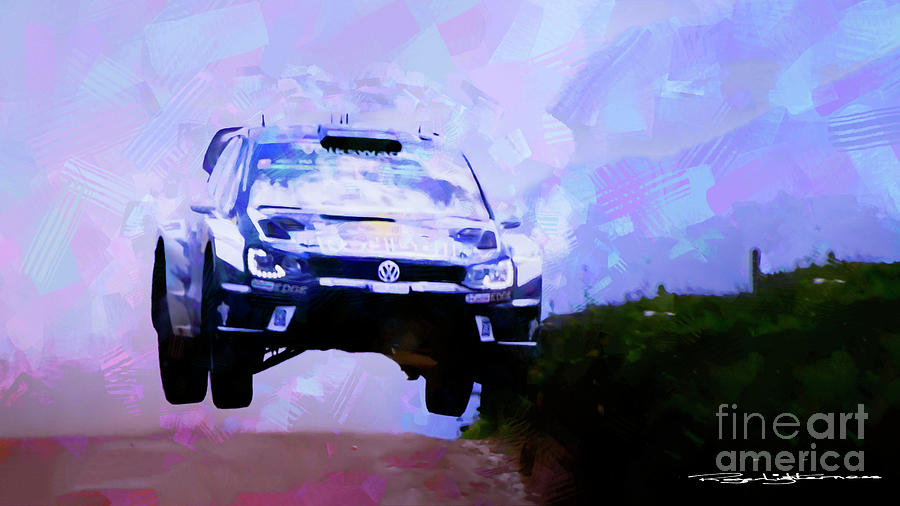 WRC VW Polo Mixed Media by Roger Lighterness