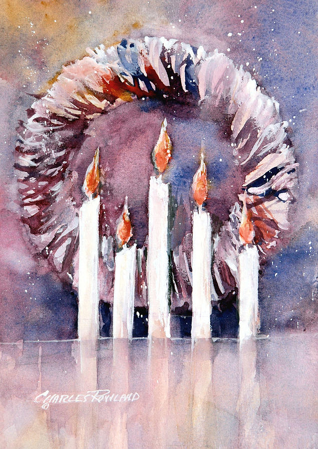 Liberty - Wreath and Candle Painting by Charles Rowland