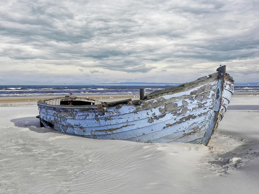 Wreck Of A Barge On A Baltic Beach Photograph