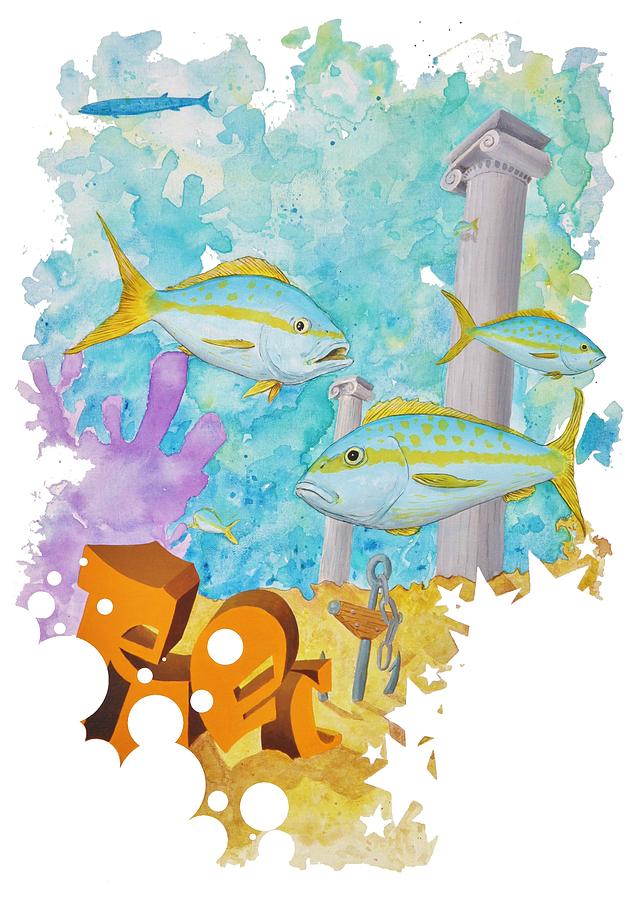 Fish Painting - Wrecked by Mutt Hubbard