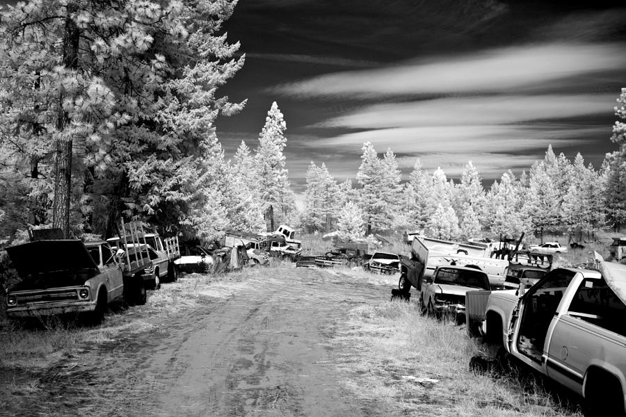 Wrecking Yard in Infrared 3 Photograph by Lee Santa