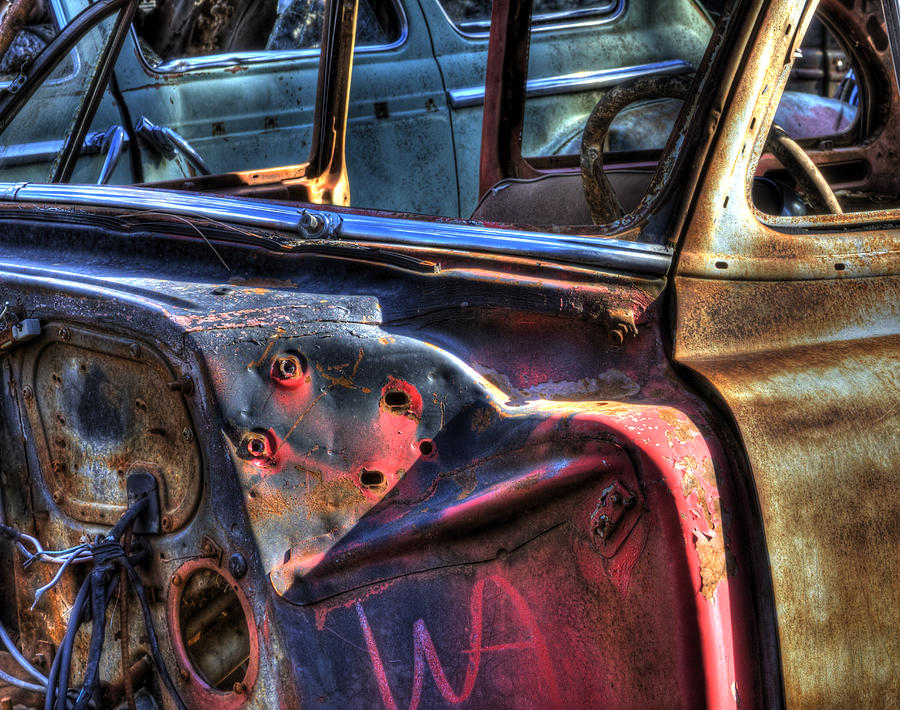 Automotive Photograph - Wrecking Yard Study 6 by Lee Santa