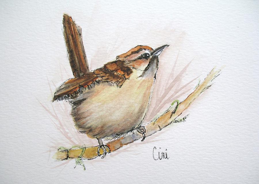 Songbird Painting - Wren by Lisa Cini Songbird Painting - Wren by Lisa Cini