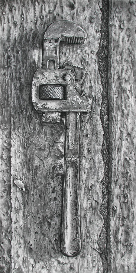 Tool Drawing - Wrench No. 10 by Daniele Jones Tool Drawing - Wrench No. 10 by Daniele Jones