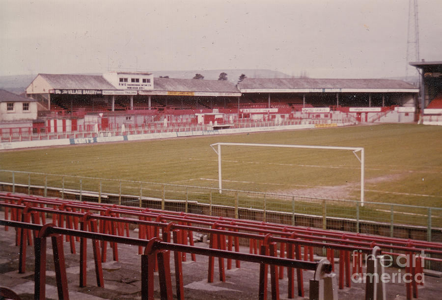 Wrexham FC - Racecourse Ground - Mold Road Stand 1 - 1980s Photograph by Legendary Football Grounds