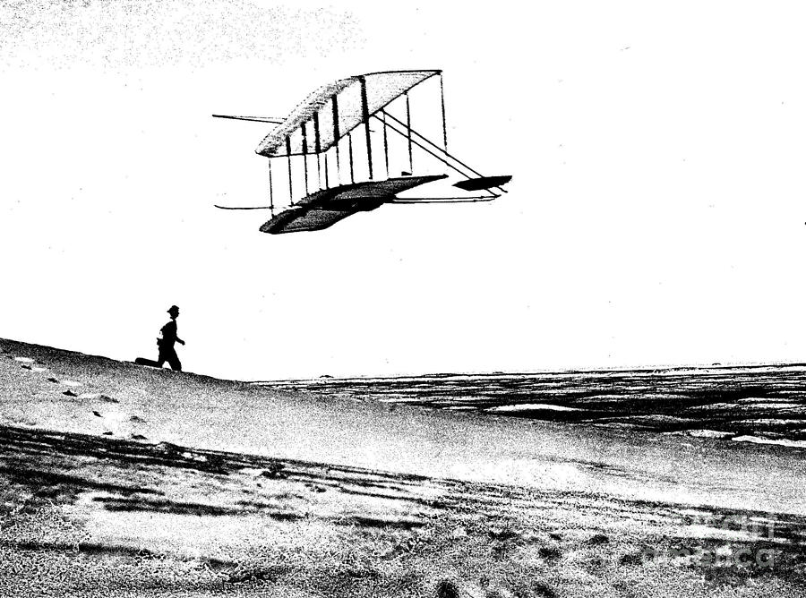 Wright Brothers 1902 Glider Litho Photograph by Padre Art