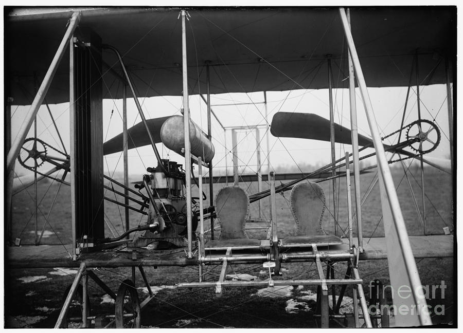 Wright brothers Close up view of airplane including the pilot and passenger seats Photograph by Vintage Collectables