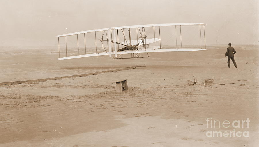 Wright Brothers First Powered Flight Photograph by Padre Art
