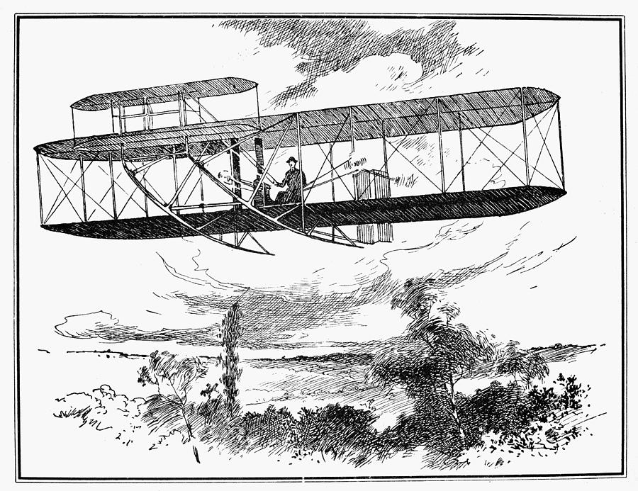 Wright Brothers Plane Photograph by Granger