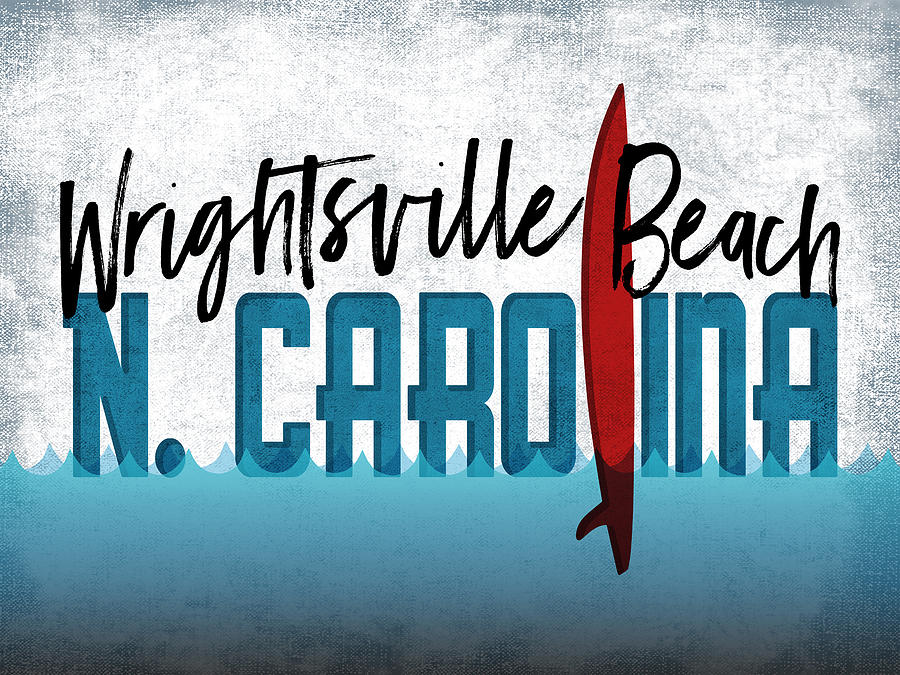 Beach Digital Art - Wrightsville Beach Red Surfboard	 by Flo Karp