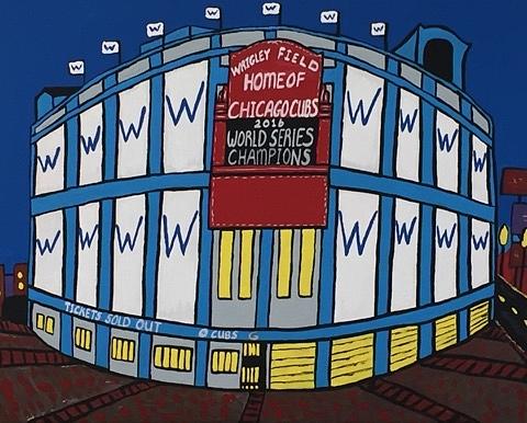 Chicago Cubs Painting - Wrigley Field Home Of Chicago Cubs World Series Champions by Jonathon Hansen