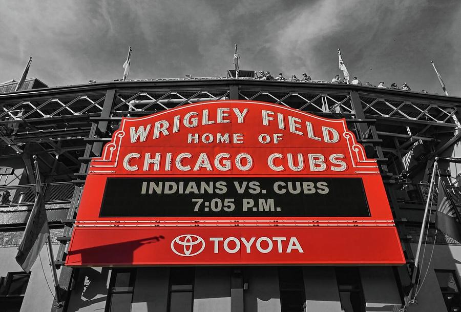 Wrigley Field - Home of the Chicago Cubs # 7 - Selective Color Photograph by Allen Beatty