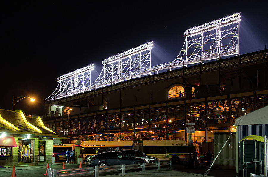 Wrigley Lights Photograph by Wes Iversen