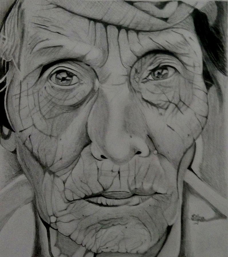 Wrinkles Drawing by Silpa Saseendran
