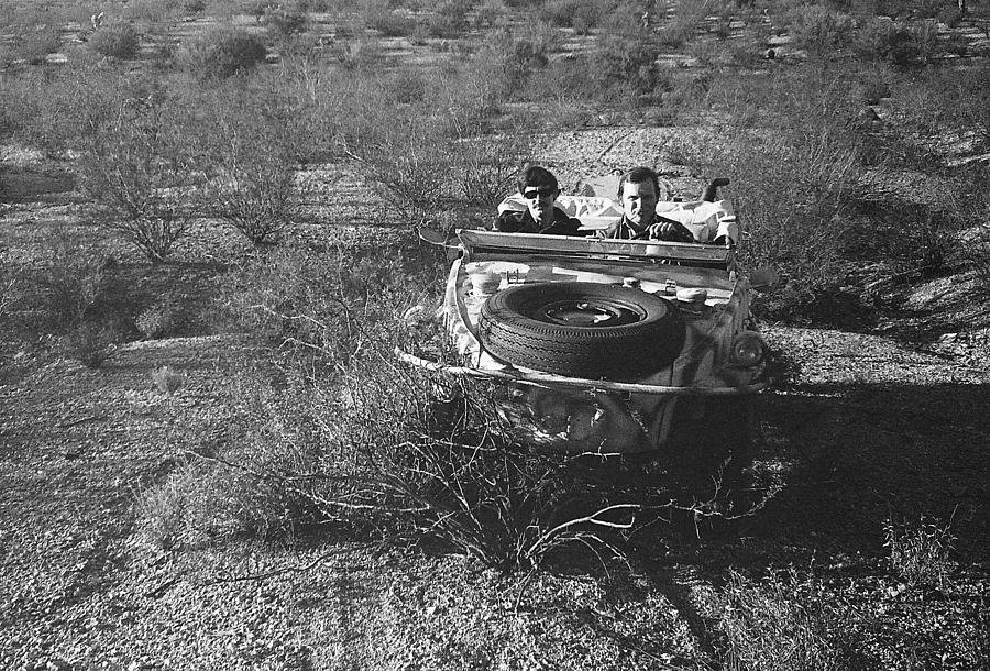Writer Robert Powers and Barry Sadler 1941 german army vw amphibian Tucson Arizona 1971 Photograph by David Lee Guss