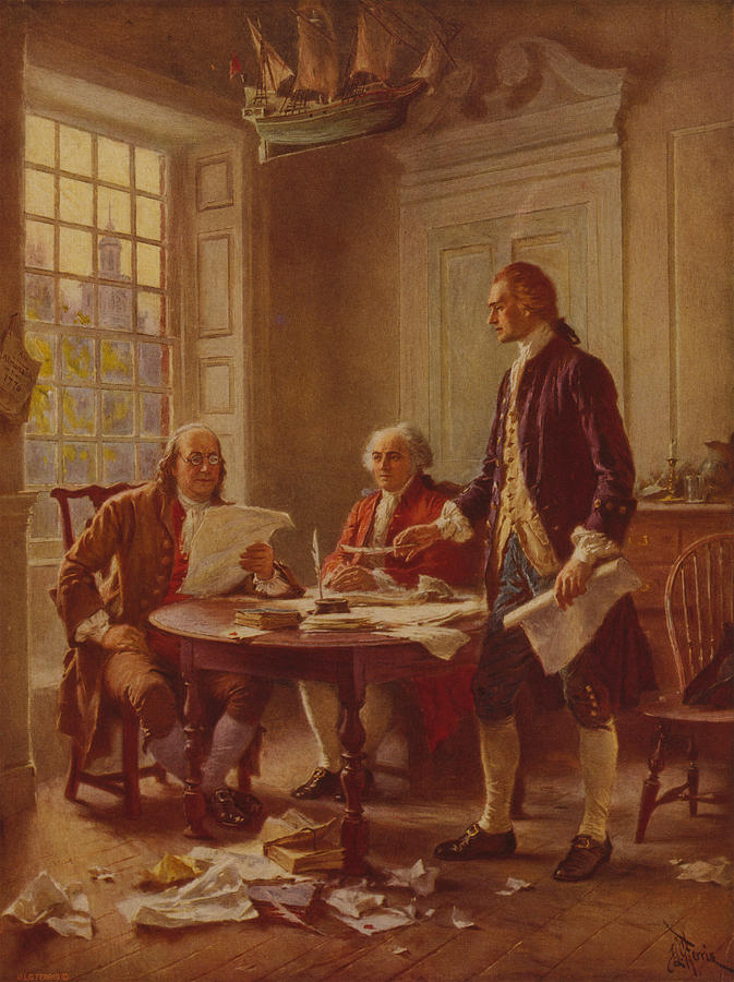 Thomas Jefferson Painting - Writing the Declaration of Independence by Jean Leon Gerome Ferris