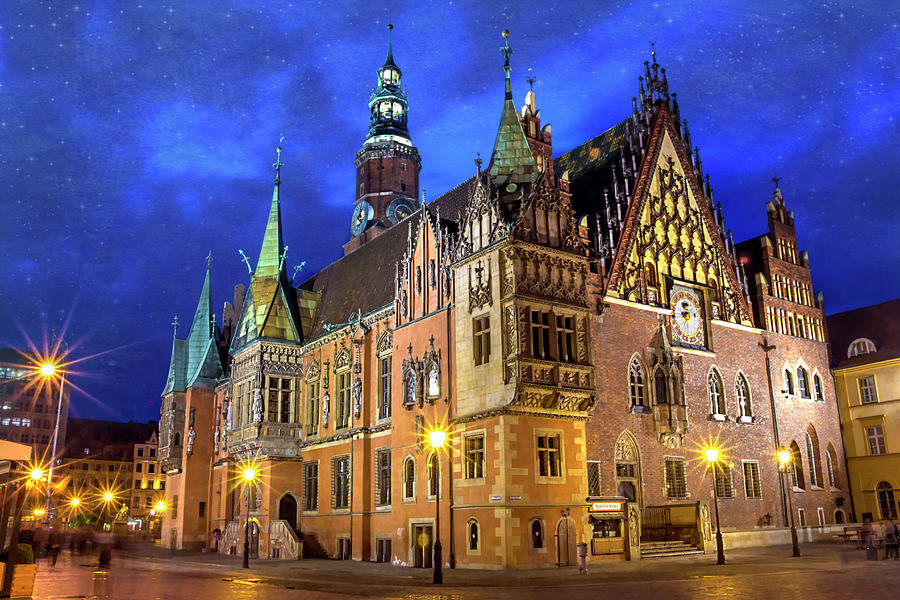 Wroclaw Old Town Hall by Night  Photograph by Carol Japp
