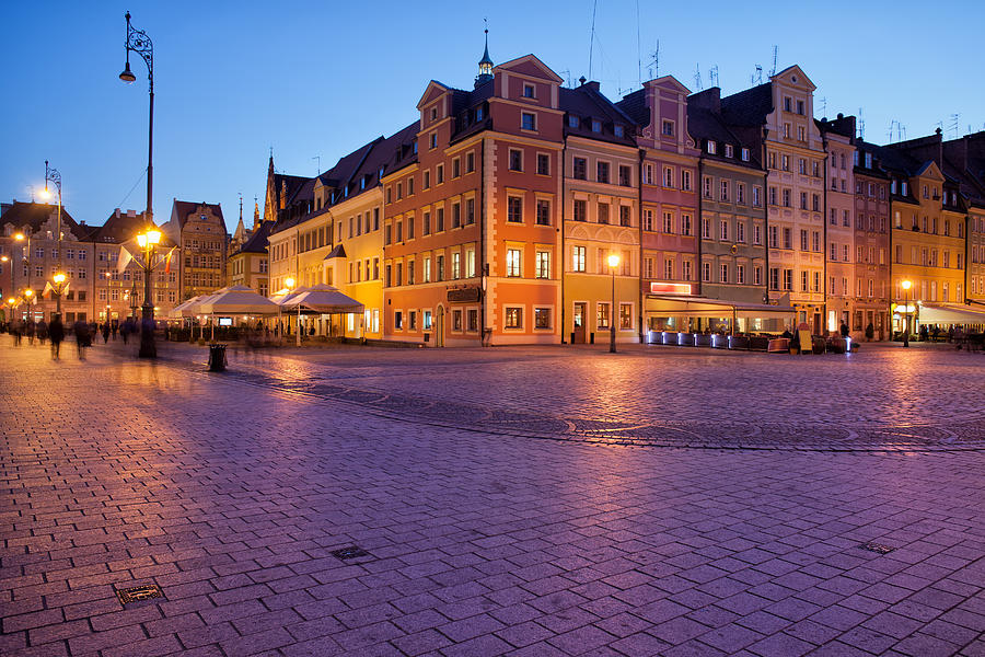 Wroclaw Old Town Market Square at Dusk Photograph by Artur Bogacki