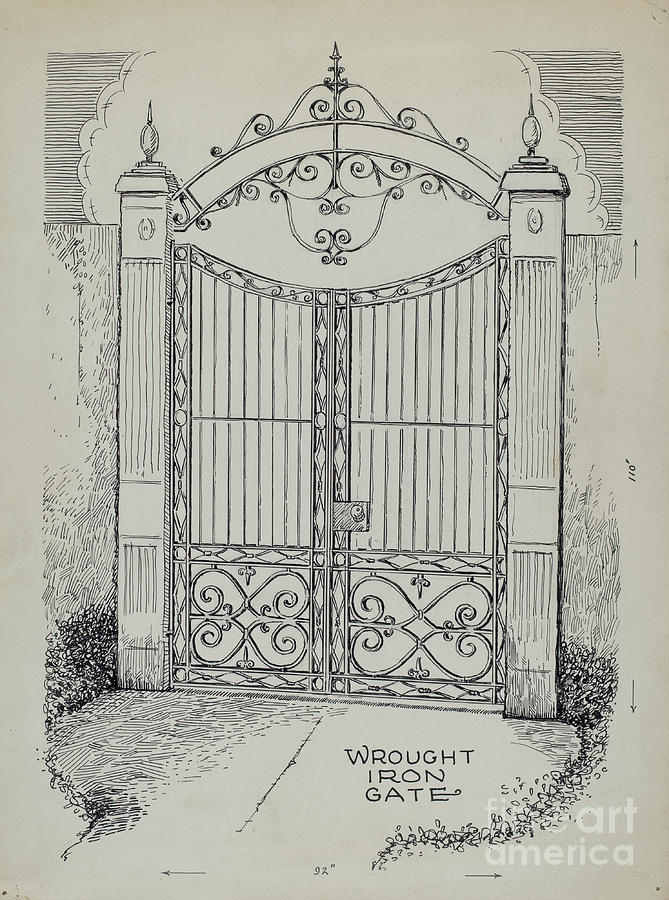 Wrought And Cast Iron Gates Drawing by Al Curry Fine Art America
