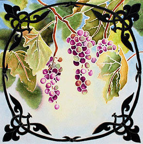 Wrought Iron Grapes Painting by Nancy Goldman