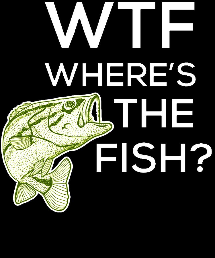 Wtf where is the fish Fishing white background Digital Art by Trisha ...