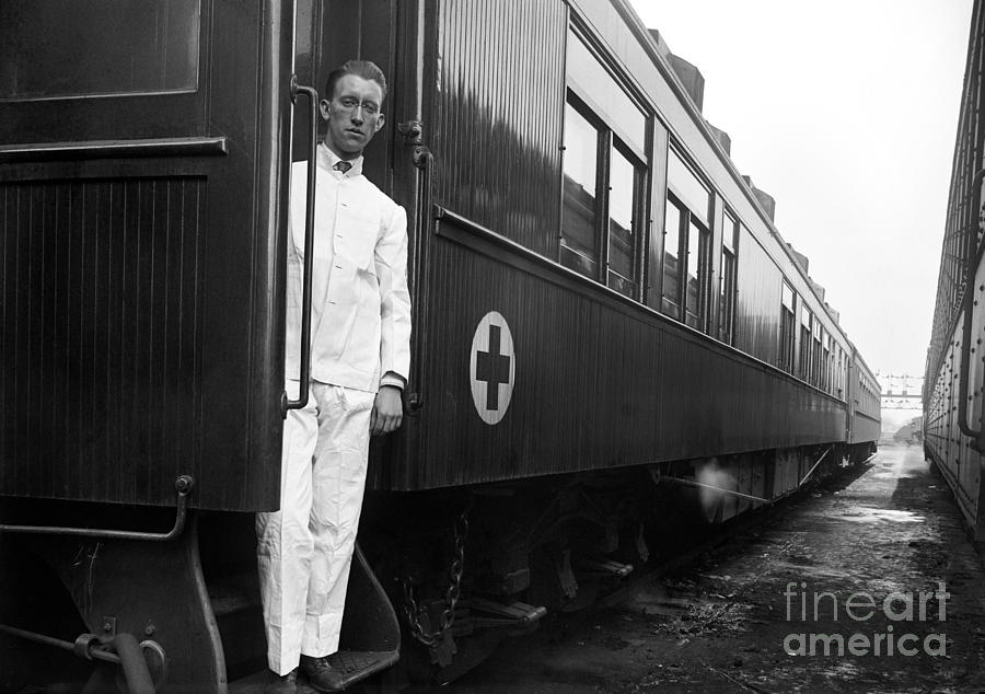 Transportation Photograph - Ww I: Red Cross Railroad by Granger