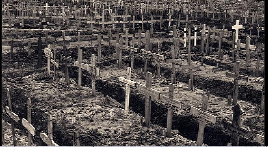 WW1 Meuse-Argonne American Cemetery France screen capture  circa 1918 Photograph by David Lee Guss