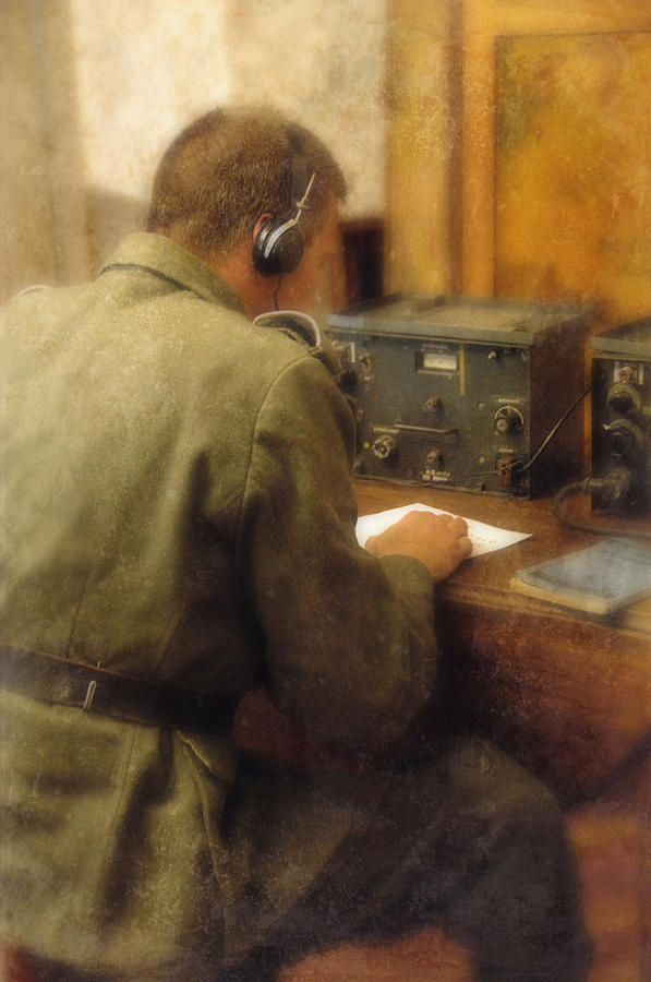 Vintage Photograph - WW2 Radio Operator by Jill Battaglia