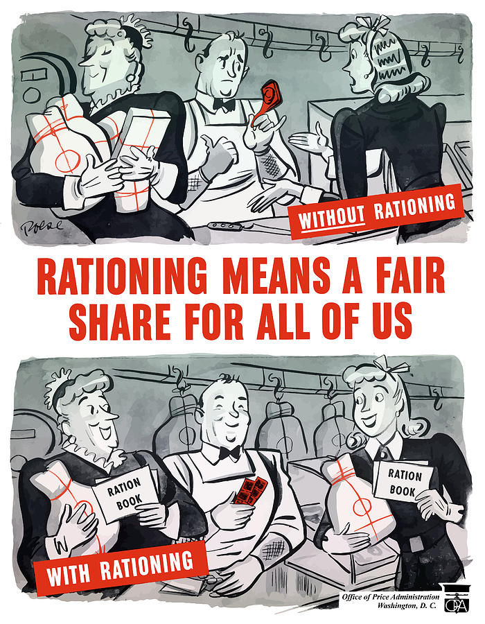 Rationing Painting - WW2 Rationing Cartoon by War Is Hell Store